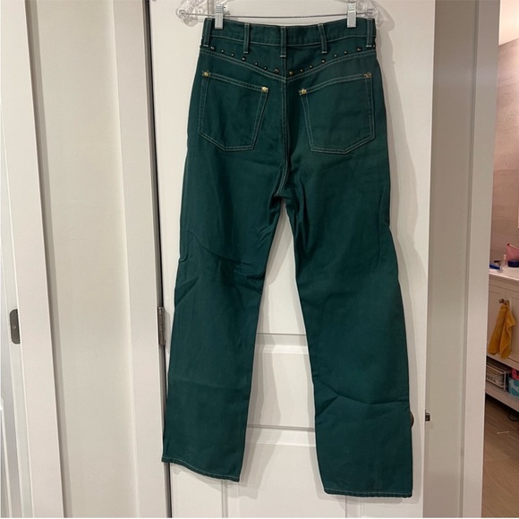 Reformation Cowboy Studded High Rise Straight Jeans Size 27 - Picture 5 of 5